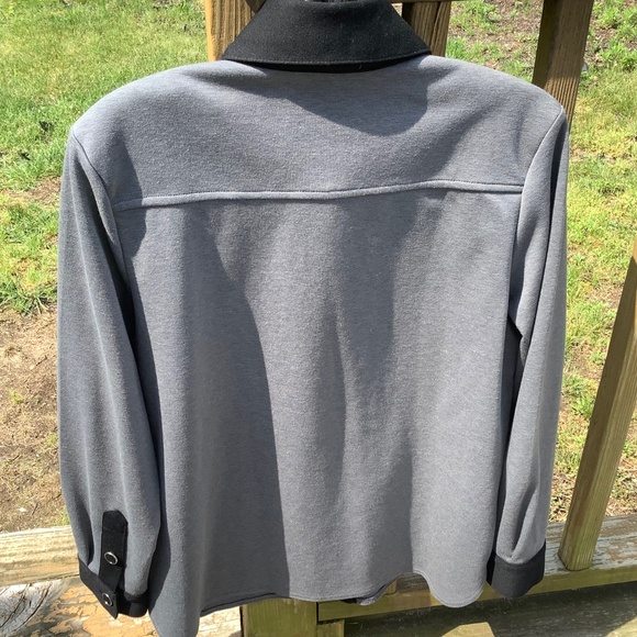 Ladies Brownstone Studio Gray with Black Trim Cardigan - Picture 7 of 7